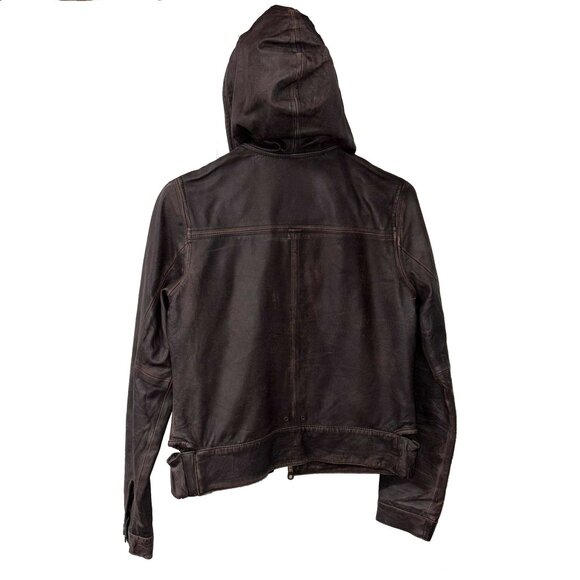 Leather Jacket by Old Navy Brown Distressed Size Small - Picture 4 of 4